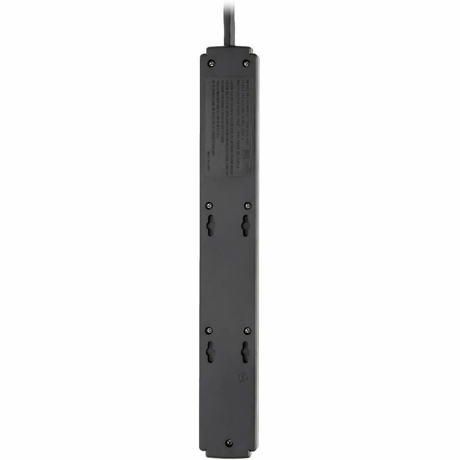Protect It! Surge Protector, 6 AC Outlets/2 USB Ports, 6 ft Cord, 990 J, Black