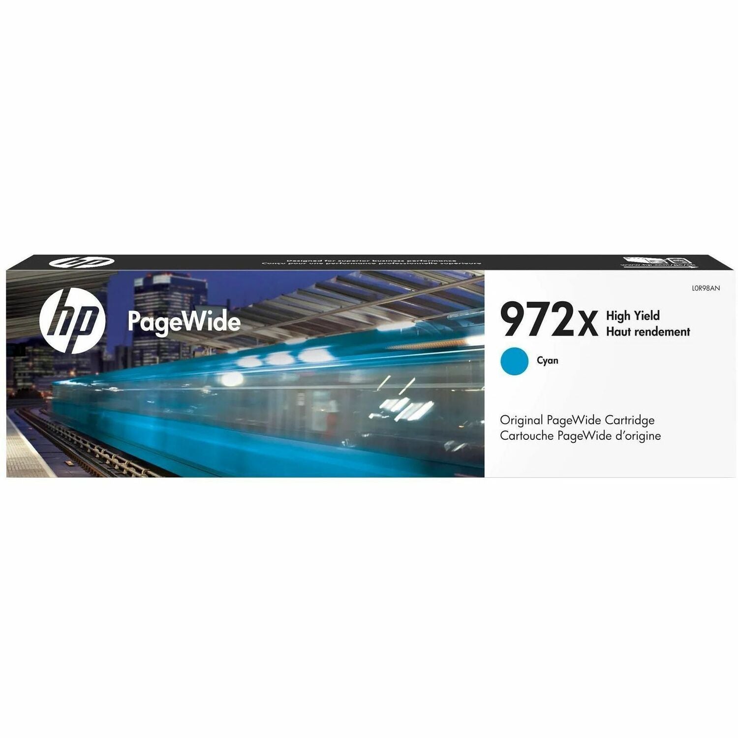 HP 972X, (L0R98AN) High-Yield Cyan Original PageWide Cartridge