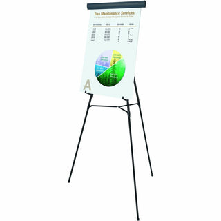 Telescoping Tripod Display Easel, Adjusts 35" to 64" High, Metal, Black