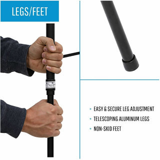 Telescoping Tripod Display Easel, Adjusts 35" to 64" High, Metal, Black
