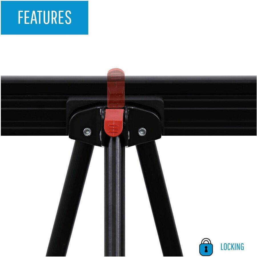 Telescoping Tripod Display Easel, Adjusts 35" to 64" High, Metal, Black