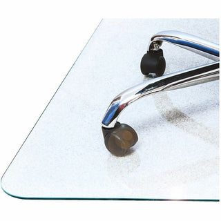 Glaciermat Heavy Duty Glass Chair Mat for Hard Floors & Carpets - 40" x 53" - Crystal Clear Rectangular Glass Chair Mat For Hard Floor and All Carpet Piles - 53" L x 40" W x 0.2" D
