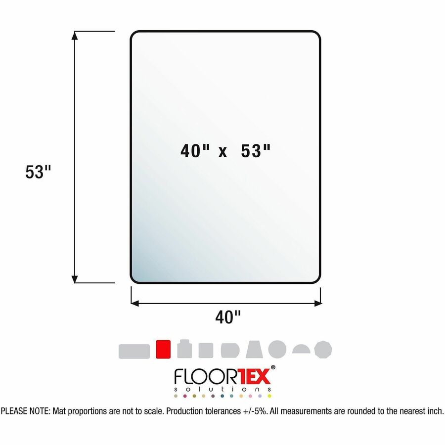 Glaciermat Heavy Duty Glass Chair Mat for Hard Floors & Carpets - 40" x 53" - Crystal Clear Rectangular Glass Chair Mat For Hard Floor and All Carpet Piles - 53" L x 40" W x 0.2" D