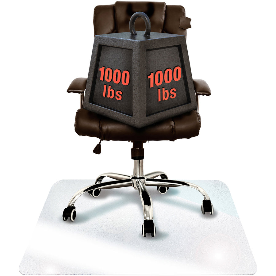 Glaciermat Heavy Duty Glass Chair Mat for Hard Floors & Carpets - 40" x 53" - Crystal Clear Rectangular Glass Chair Mat For Hard Floor and All Carpet Piles - 53" L x 40" W x 0.2" D - 
