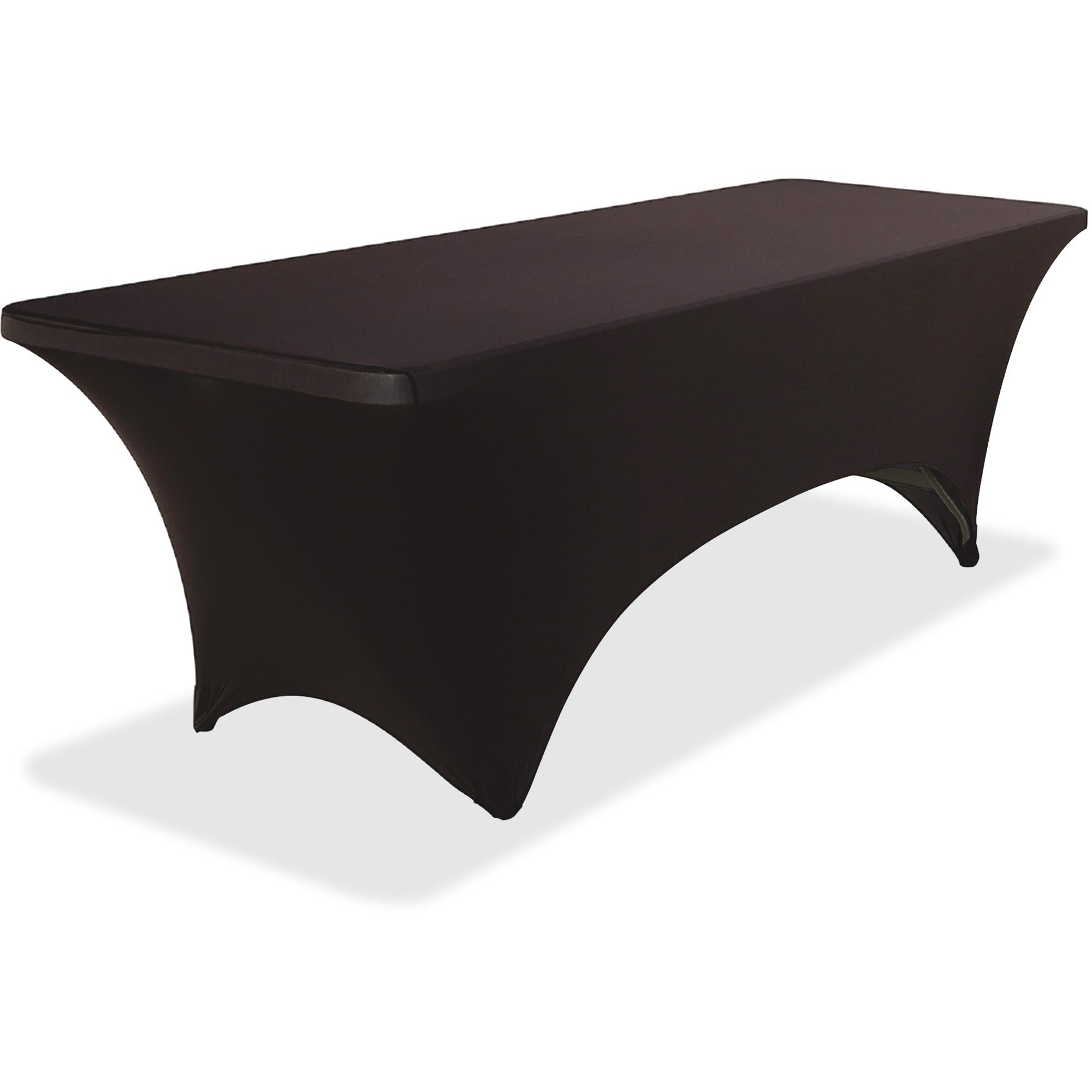 iGear Fabric Table Cover, Polyester/Spandex, 30" x 96", Black
