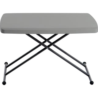 IndestrucTable Classic Personal Folding Table, 30" x 20" x 25" to 28", Charcoal