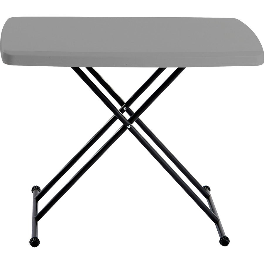 IndestrucTable Classic Personal Folding Table, 30" x 20" x 25" to 28", Charcoal