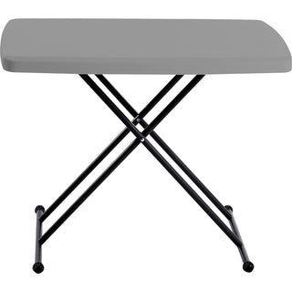 IndestrucTable Classic Personal Folding Table, 30" x 20" x 25" to 28", Charcoal