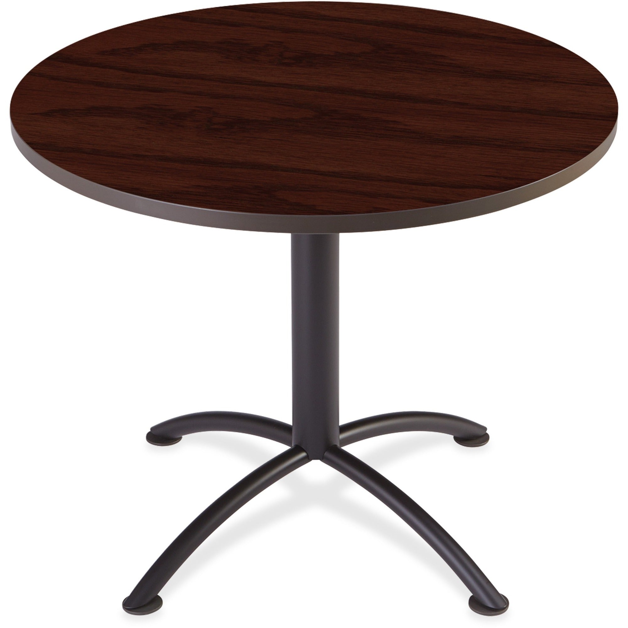 ILand Table, Contour, Round Seated Style, 36" dia. x 29", Mahogany/Black, Sold as 1 Each - 1