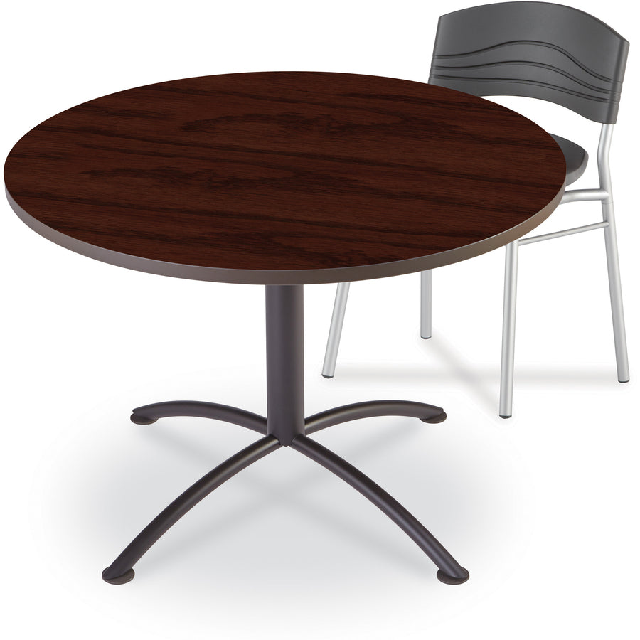 ILand Table, Contour, Round Seated Style, 36" dia. x 29", Mahogany/Black, Sold as 1 Each - 2