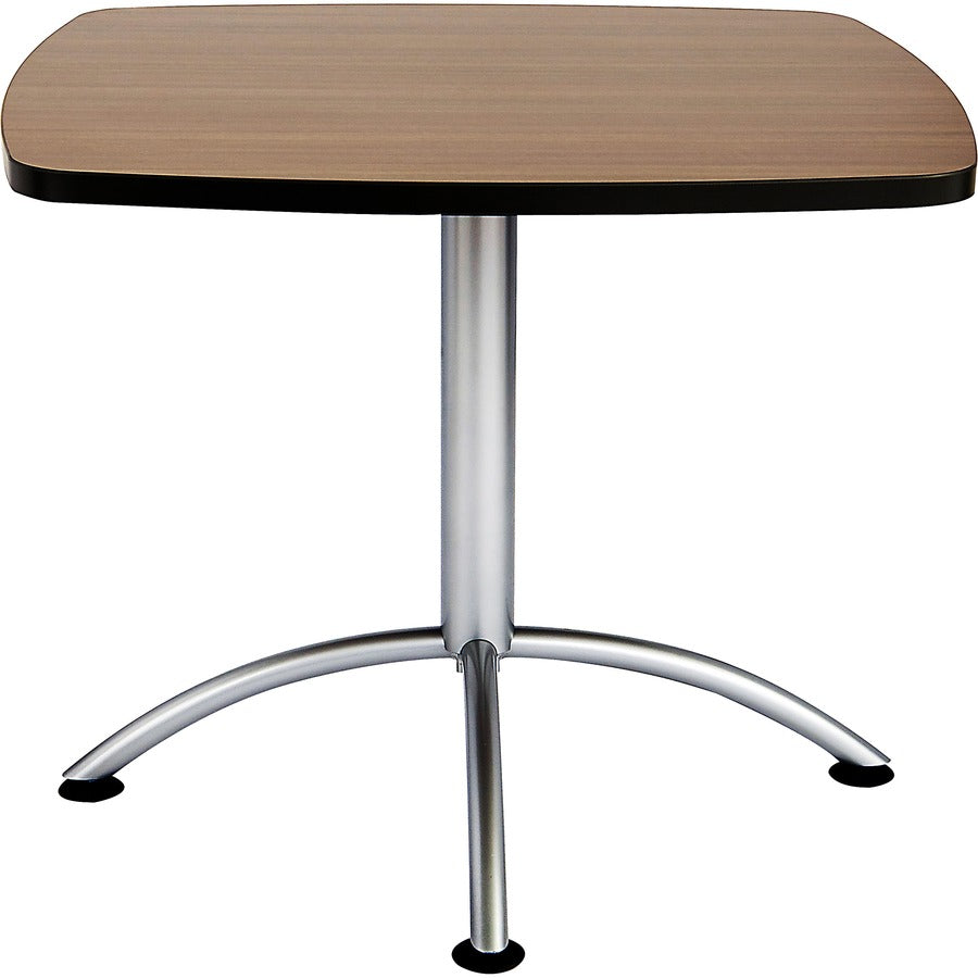 Iceberg iLand 29"H Square Hospitality Table - For - Table TopSquare Top - Powder Coated Silver Base - Contemporary Style - 36" Table Top Length x 36" Table Top Width x 1.13" Table Top Thickness - 29" Height - Assembly Required - Laminated, Teak - Par