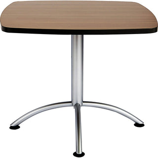 Iceberg iLand 29"H Square Hospitality Table - For - Table TopSquare Top - Powder Coated Silver Base - Contemporary Style - 36" Table Top Length x 36" Table Top Width x 1.13" Table Top Thickness - 29" Height - Assembly Required - Laminated, Teak - Par