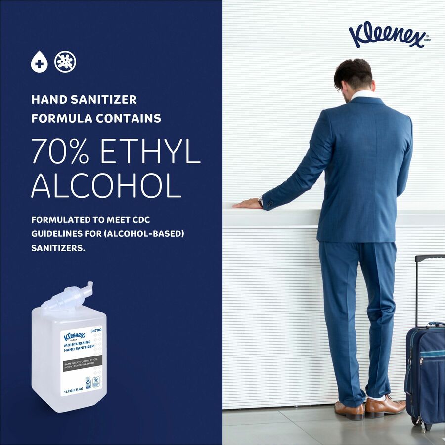 kleenex-ultra-hand-sanitizer-foam-338-fl-oz-1000-ml-bacteria-remover-hand-skin-moisturizing-clear-dye-free-quick-drying-non-sticky-fragrance-free-6-carton_kcc34700 - 8