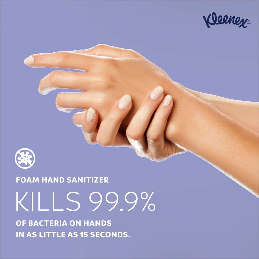 kleenex-ultra-hand-sanitizer-foam-338-fl-oz-1000-ml-bacteria-remover-hand-skin-moisturizing-clear-dye-free-quick-drying-non-sticky-fragrance-free-6-carton_kcc34700 - 7
