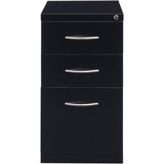 Lorell Premium Box/Box/File Mobile File Cabinet with Arch Pull - 15" x 22.9" x 27.8" - 3 x Drawer(s) for Box, File - Letter - Ball-bearing Suspension, Drawer Extension, Durable, Pencil Tray - Black - Steel - Recycled