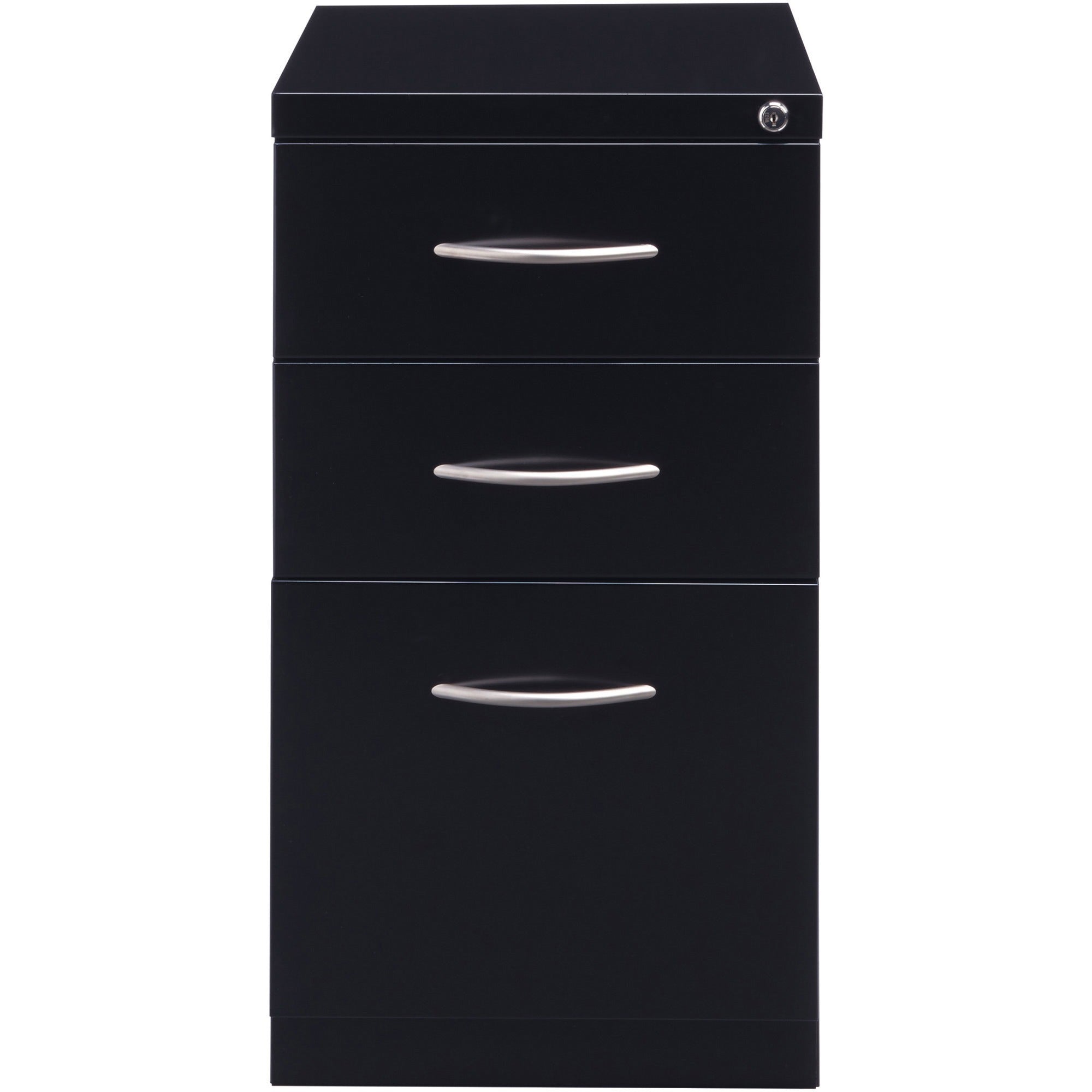 Lorell Premium Box/Box/File Mobile File Cabinet with Arch Pull - 15" x 22.9" x 27.8" - 3 x Drawer(s) for Box, File - Letter - Ball-bearing Suspension, Drawer Extension, Durable, Pencil Tray - Black - Steel - Recycled - 