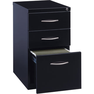 Lorell Premium Box/Box/File Mobile File Cabinet with Arch Pull - 15" x 22.9" x 27.8" - 3 x Drawer(s) for Box, File - Letter - Ball-bearing Suspension, Drawer Extension, Durable, Pencil Tray - Black - Steel - Recycled