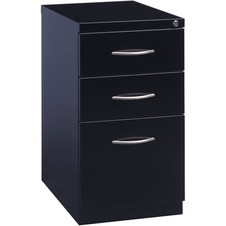 Lorell Premium Box/Box/File Mobile File Cabinet with Arch Pull - 15" x 22.9" x 27.8" - 3 x Drawer(s) for Box, File - Letter - Ball-bearing Suspension, Drawer Extension, Durable, Pencil Tray - Black - Steel - Recycled