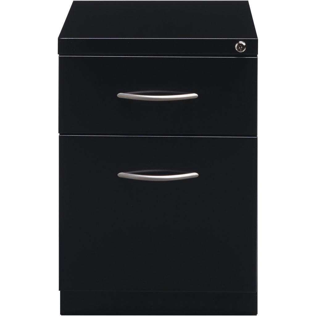 Lorell Premium Box/File Mobile File Cabinet with Arm Pull - 15" x 19.9" x 21.8" - 2 x Drawer(s) for Box, File - Letter - Pencil Tray, Ball-bearing Suspension, Drawer Extension, Durable - Black - Steel - Recycled - 