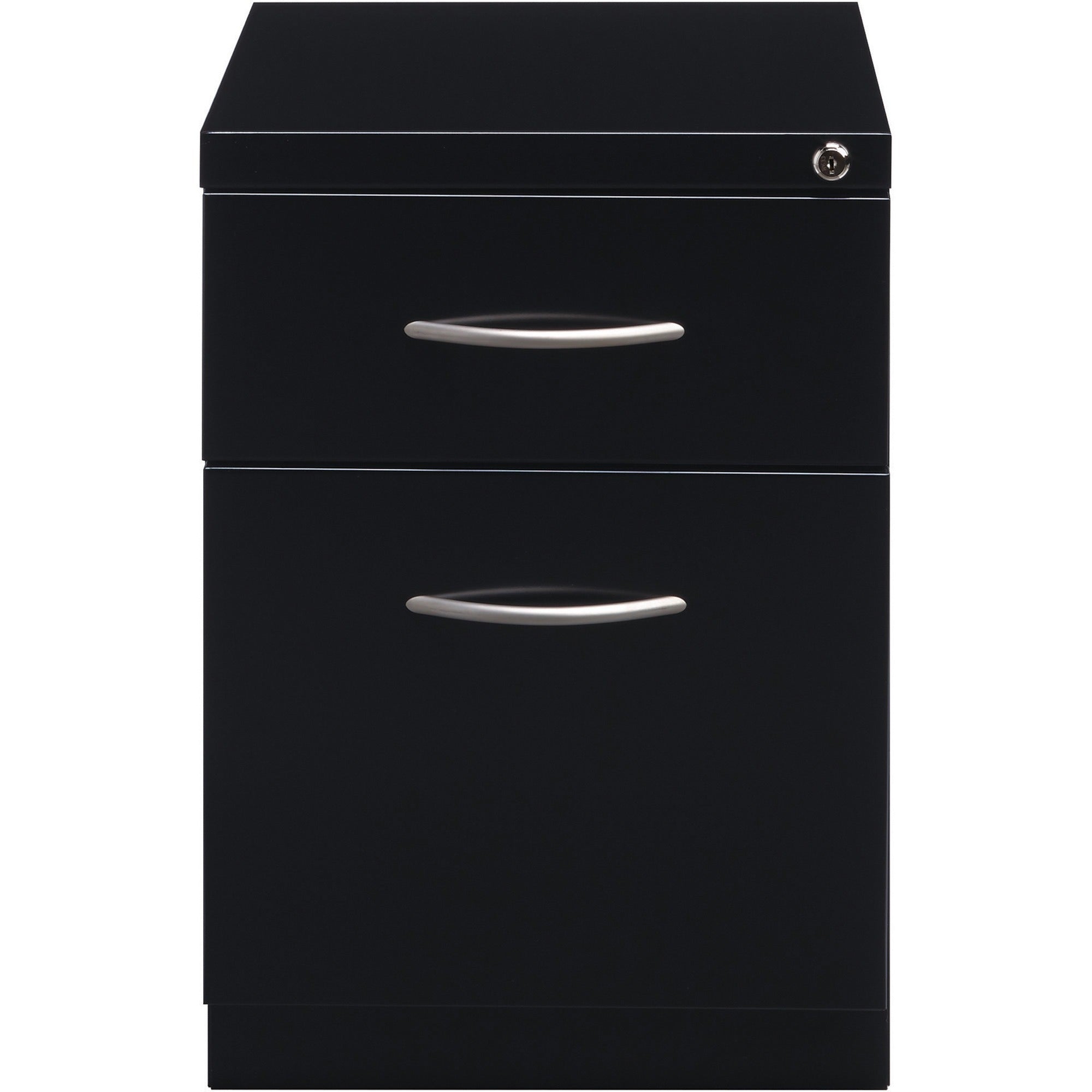 Lorell Premium Box/File Mobile File Cabinet with Arm Pull - 15" x 19.9" x 21.8" - 2 x Drawer(s) for Box, File - Letter - Pencil Tray, Ball-bearing Suspension, Drawer Extension, Durable - Black - Steel - Recycled - 