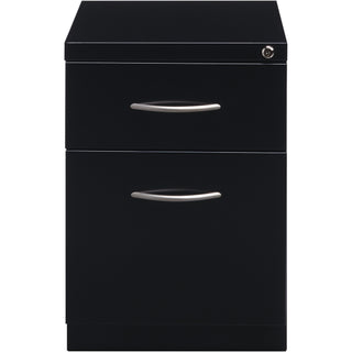 Lorell Premium Box/File Mobile File Cabinet with Arm Pull - 15" x 19.9" x 21.8" - 2 x Drawer(s) for Box, File - Letter - Pencil Tray, Ball-bearing Suspension, Drawer Extension, Durable - Black - Steel - Recycled - 