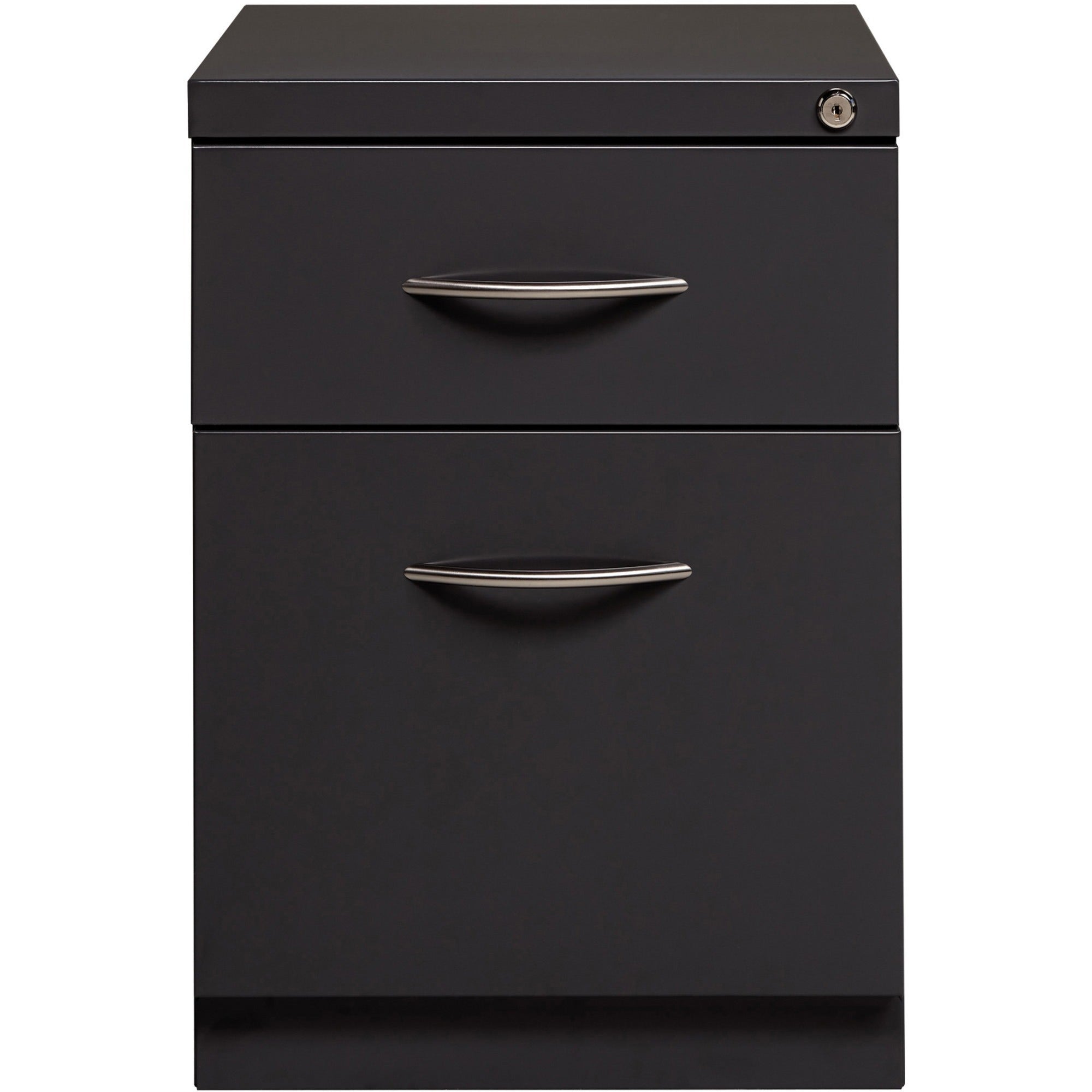 Lorell Premium Box/File Mobile File Cabinet with Arm Pull - 15" x 19.9" x 21.8" - 2 x Drawer(s) for Box, File - Letter - Vertical - Pencil Tray, Ball-bearing Suspension, Drawer Extension, Durable - Charcoal - Steel - Recycled - 