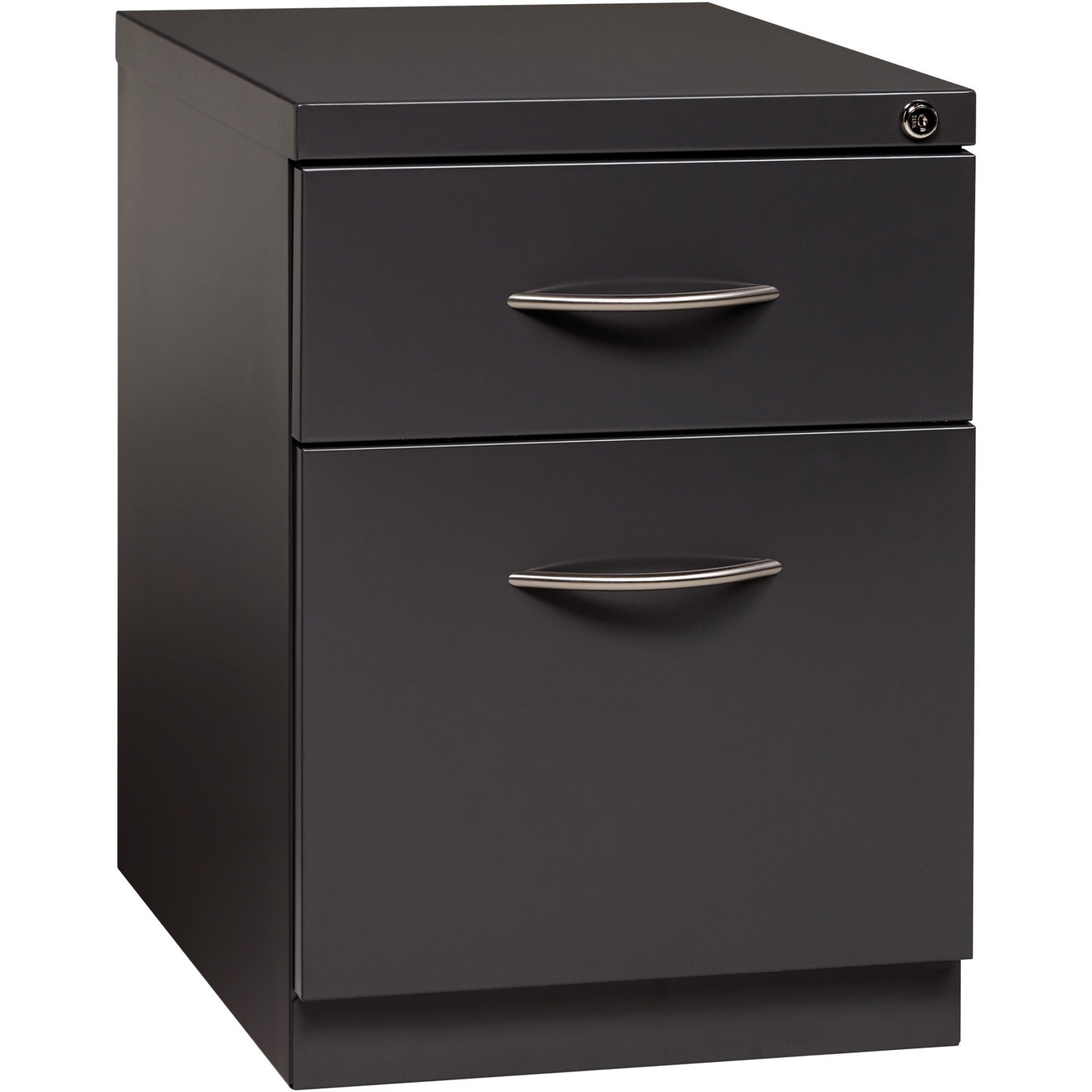 Lorell Premium Box/File Mobile File Cabinet with Arm Pull - 15" x 19.9" x 21.8" - 2 x Drawer(s) for Box, File - Letter - Vertical - Pencil Tray, Ball-bearing Suspension, Drawer Extension, Durable - Charcoal - Steel - Recycled - 