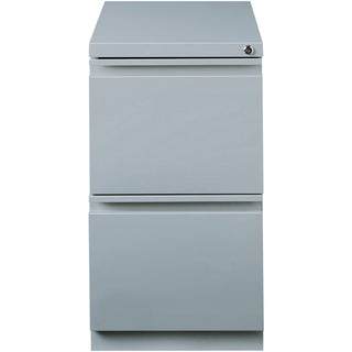 Lorell 20" File/File Mobile File Cabinet with Full-Width Pull - 15" x 19.9" x 27.8" - 2 x Drawer(s) for File - Letter - Vertical - Ball-bearing Suspension, Drawer Extension, Durable, Recessed Drawer - Gray - Steel - Recycled