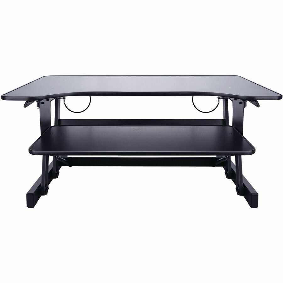 Lorell Adjustable Desk/Monitor Riser - 30 lb Load Capacity - 16" Height x 32" Width x 21.5" Depth - Desktop - Black