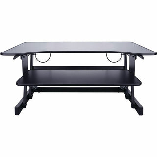 Lorell Adjustable Desk/Monitor Riser - 30 lb Load Capacity - 16" Height x 32" Width x 21.5" Depth - Desktop - Black