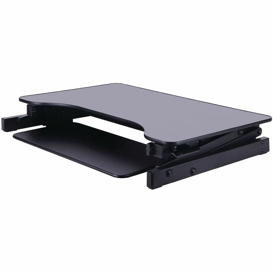Lorell Adjustable Desk/Monitor Riser - 30 lb Load Capacity - 16" Height x 32" Width x 21.5" Depth - Desktop - Black