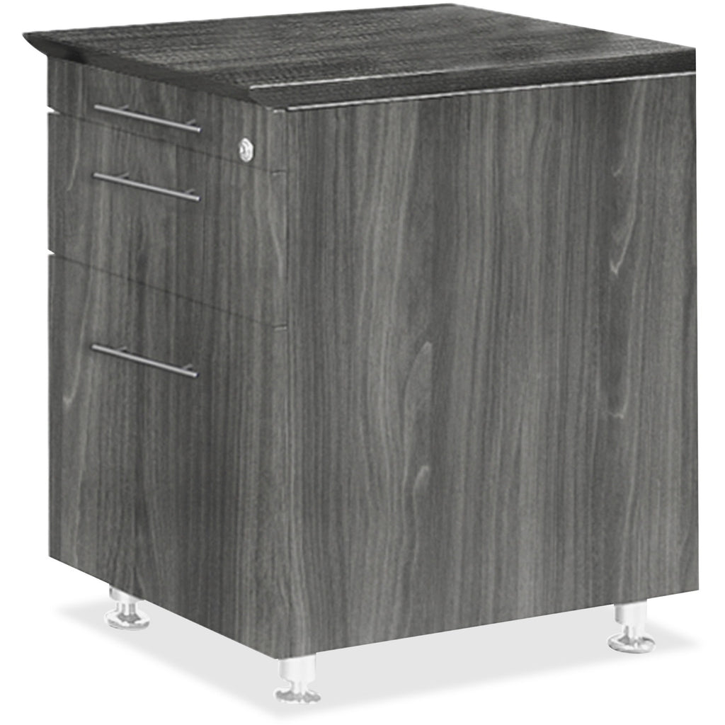 Mayline Medina Series Pencil/Box/File Return Pedestal - 18" x 15"26" , 1" Top - 3 x Storage, Box, File Drawer(s) - Beveled Edge - Material: Steel - Finish: Gray, Laminate, Silver - Stain Resistant, Water Resistant, Abrasion Resistant, Durable, Leveli