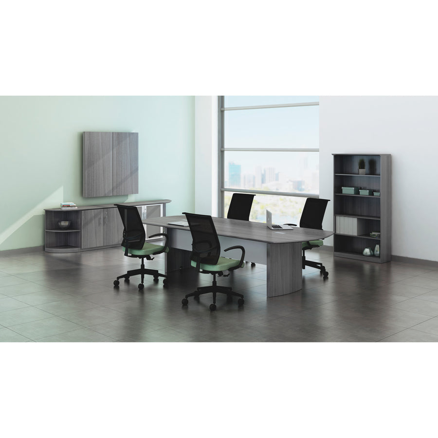 Mayline Gray Laminate Conference Table Panel Base - 2.3" x 27.6"28.5" - Finish: Gray Steel Laminate - Stain Resistant - For Conference Room - 