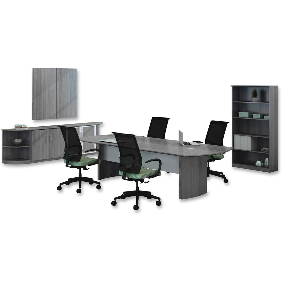 Mayline Gray Laminate Conference Table Panel Base - 2.3" x 27.6"28.5" - Finish: Gray Steel Laminate - Stain Resistant - For Conference Room - 
