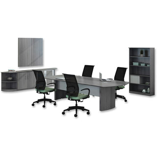 Mayline Gray Laminate Conference Table Panel Base - 2.3" x 27.6"28.5" - Finish: Gray Steel Laminate - Stain Resistant - For Conference Room - 