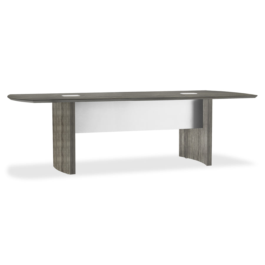 Mayline Gray Laminate Medina Conference Tabletop - 96" x 42"1" - Beveled Edge - Finish: Gray Steel Laminate, Silver - Stain Resistant, Water Resistant, Abrasion Resistant, Grommet, Durable - For Conference Room - 