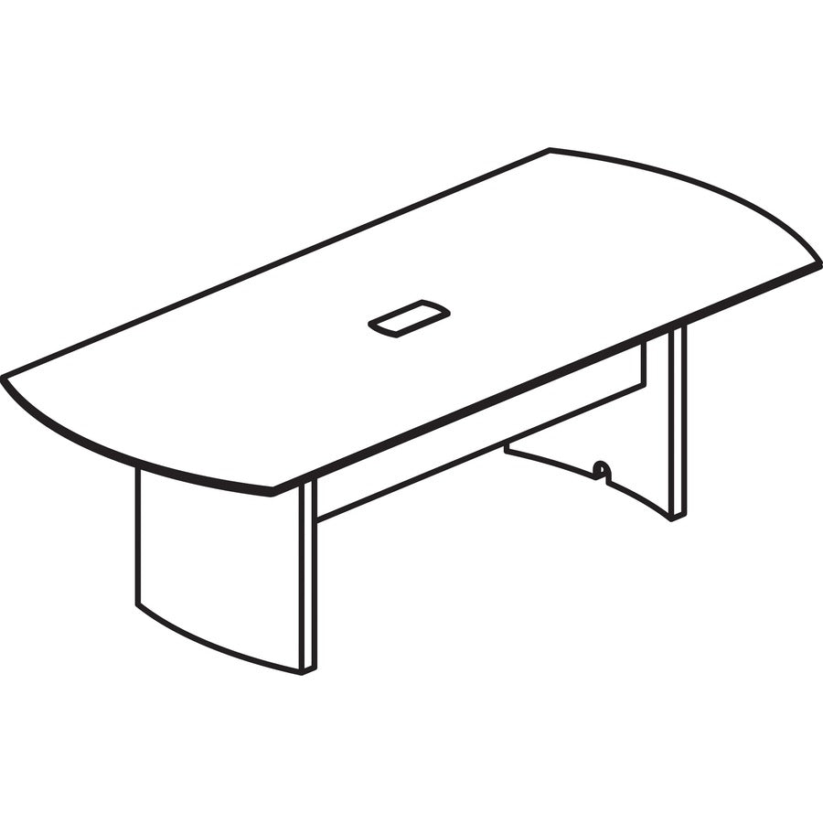 Mayline Gray Laminate Medina Conference Tabletop - 96" x 42"1" - Beveled Edge - Finish: Gray Steel Laminate, Silver - Stain Resistant, Water Resistant, Abrasion Resistant, Grommet, Durable - For Conference Room - 