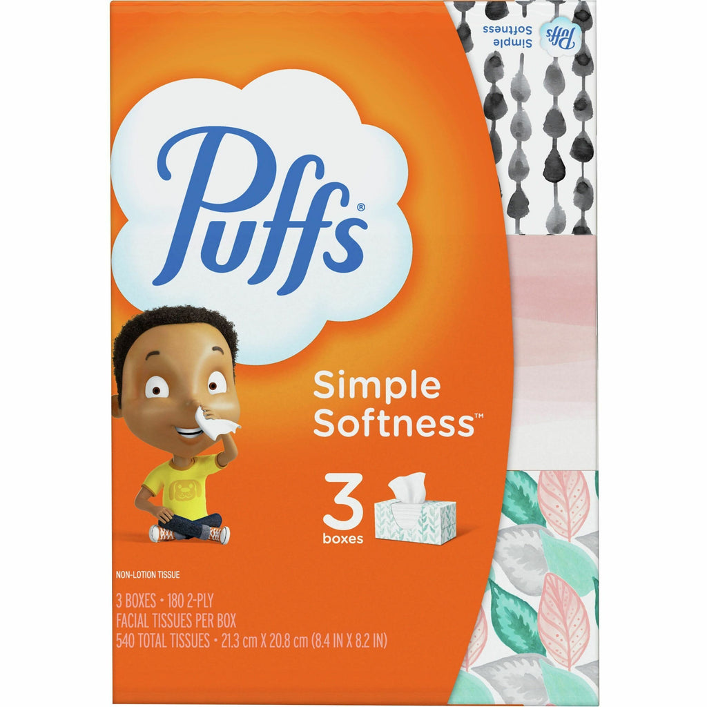 White Facial Tissue, 2-Ply, White, 180 Sheets/Box, 3 Boxes/Pack, 8 Packs/Carton