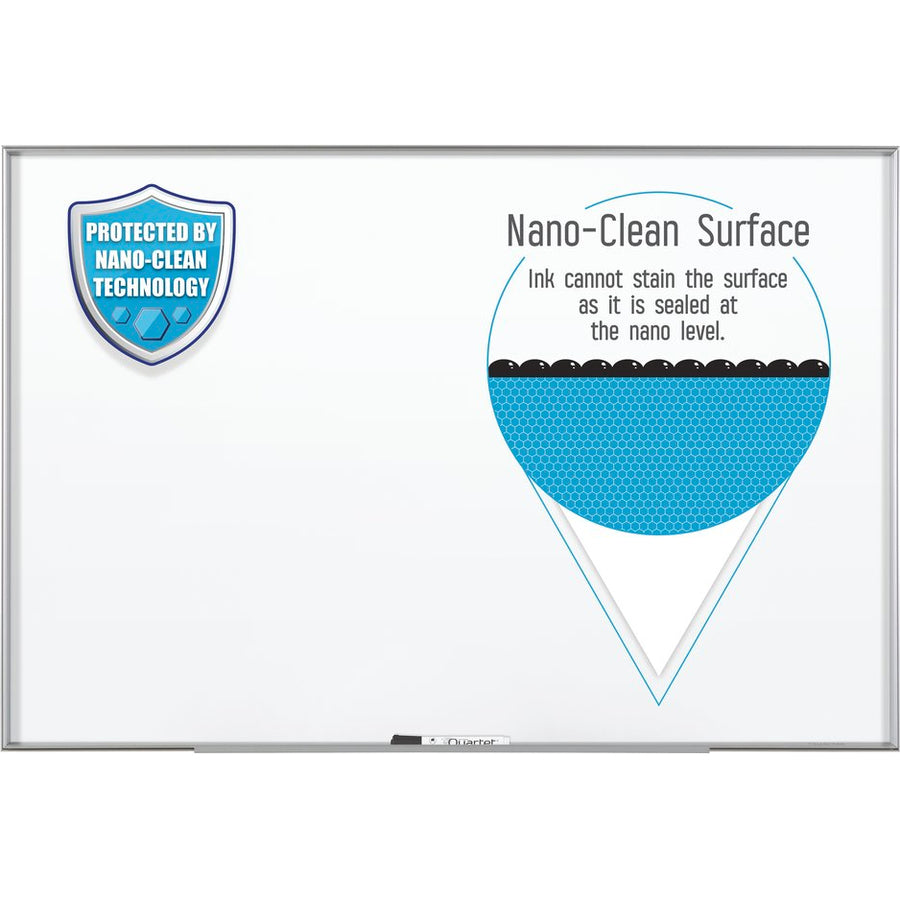 Fusion Nano-Clean Magnetic Whiteboard, 48 x 36, White Surface, Silver Aluminum Frame