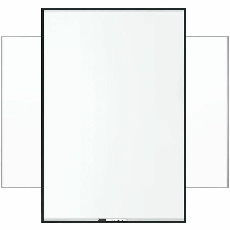 Fusion Nano-Clean Magnetic Whiteboard, 48 x 36, White Surface, Black Aluminum Frame