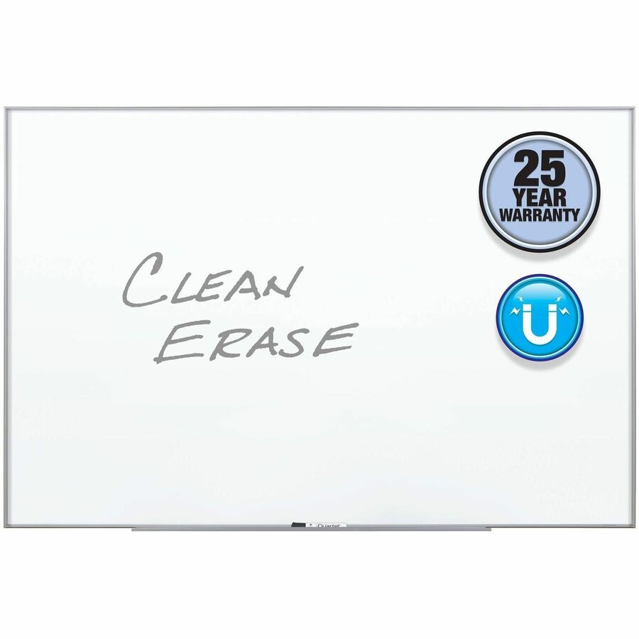 Fusion Nano-Clean Magnetic Whiteboard, 72 x 48, White Surface, Silver Aluminum Frame