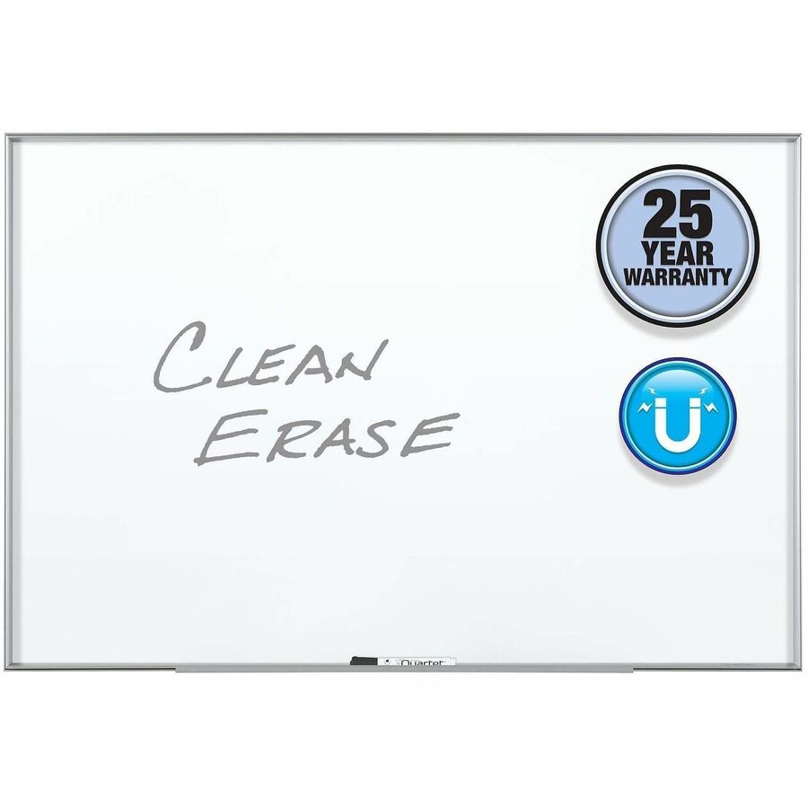 Fusion Nano-Clean Magnetic Whiteboard, 72 x 48, White Surface, Silver Aluminum Frame