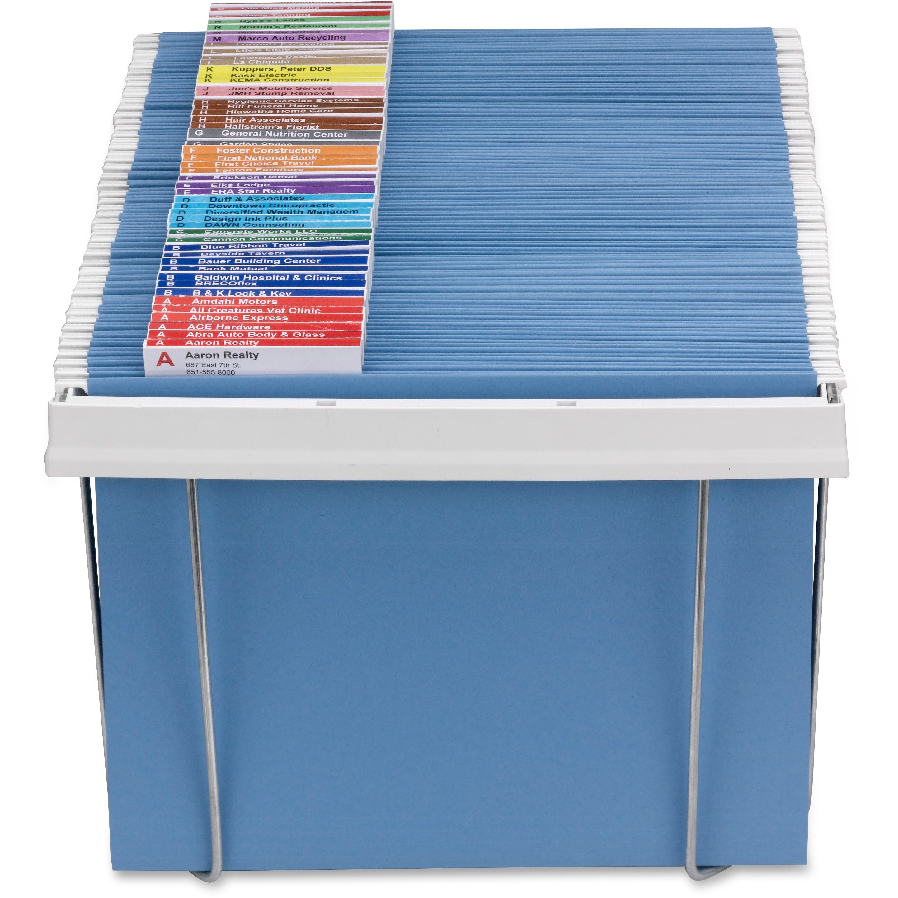 Smead Heavy-Duty Adjustable Hanging Folder Frame - Letter - 16"-24" Long - Steel, Plastic - White - 
