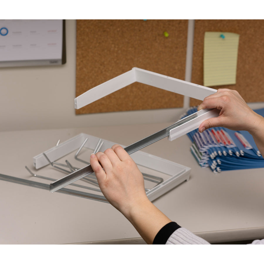 Smead Heavy-Duty Adjustable Hanging Folder Frame - Letter - 16"-24" Long - Steel, Plastic - White - 