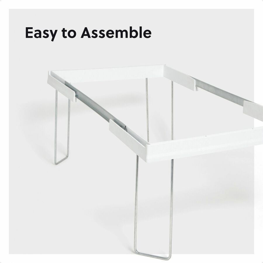 Smead Heavy-Duty Adjustable Hanging Folder Frame - Letter - 16"-24" Long - Steel, Plastic - White