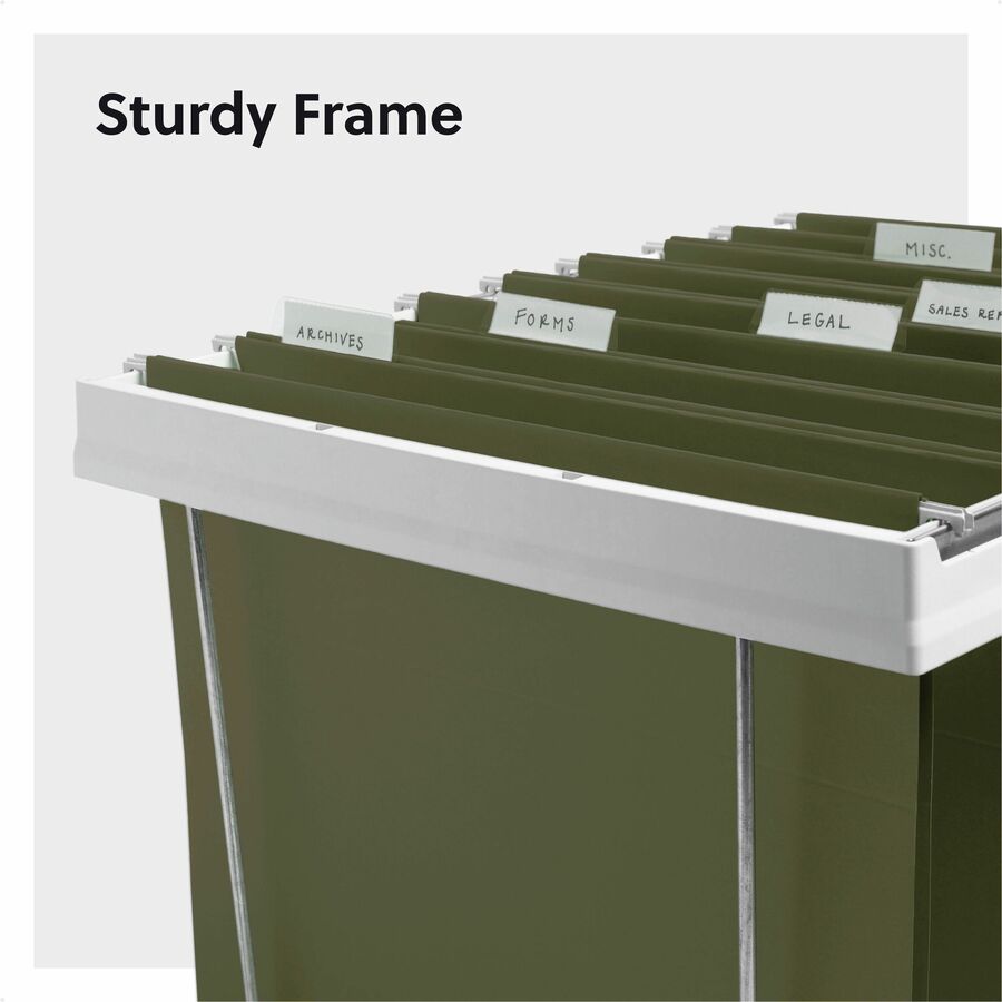 Smead Heavy-Duty Adjustable Hanging Folder Frame - Letter - 16"-24" Long - Steel, Plastic - White