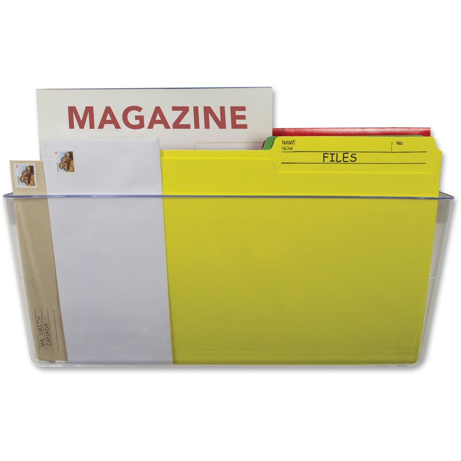 Storex Magnetic Wall File Pockets - 500 x Sheet - Magnetic, Heavy Duty - 100% Recycled - Clear - Plastic - 1 Each
