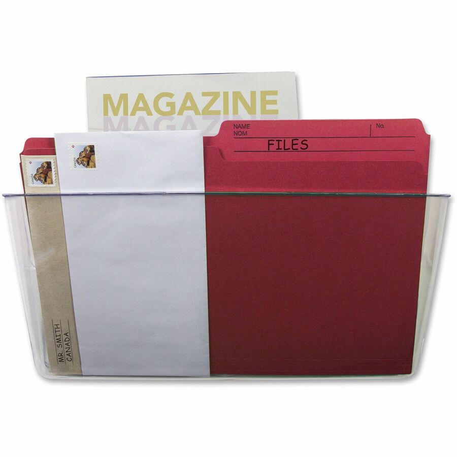 Storex Magnetic Wall File Pockets - 500 x Sheet - Magnetic, Heavy Duty - Smoke - Plastic - 1 Each