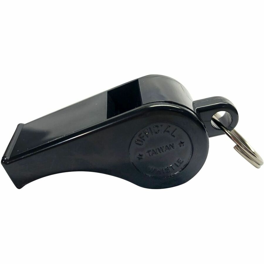 Sports Whistle, Medium Weight, Plastic, Black, Dozen