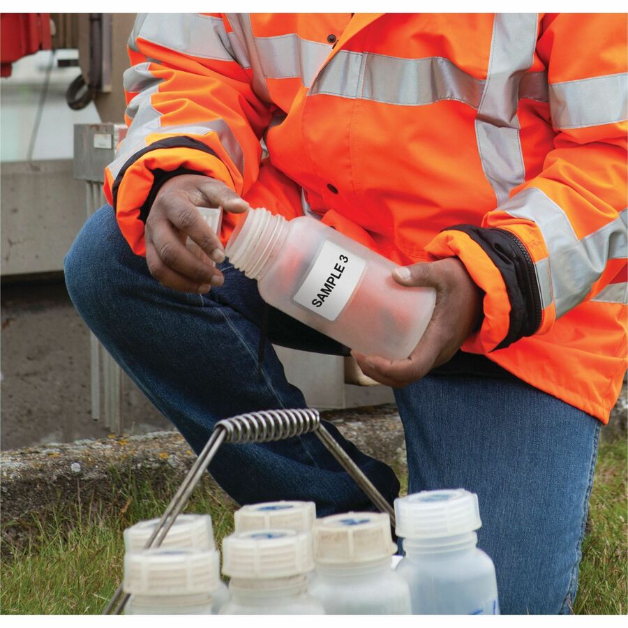 Avery Easy Align ID Label - 2 5/16" Width x 3 5/16" Length - Permanent Adhesive - Rectangle - Laser, Inkjet - White - Film, Laminate - 4 / Sheet - 25 Total Sheets - 100 Total Label(s) - 5